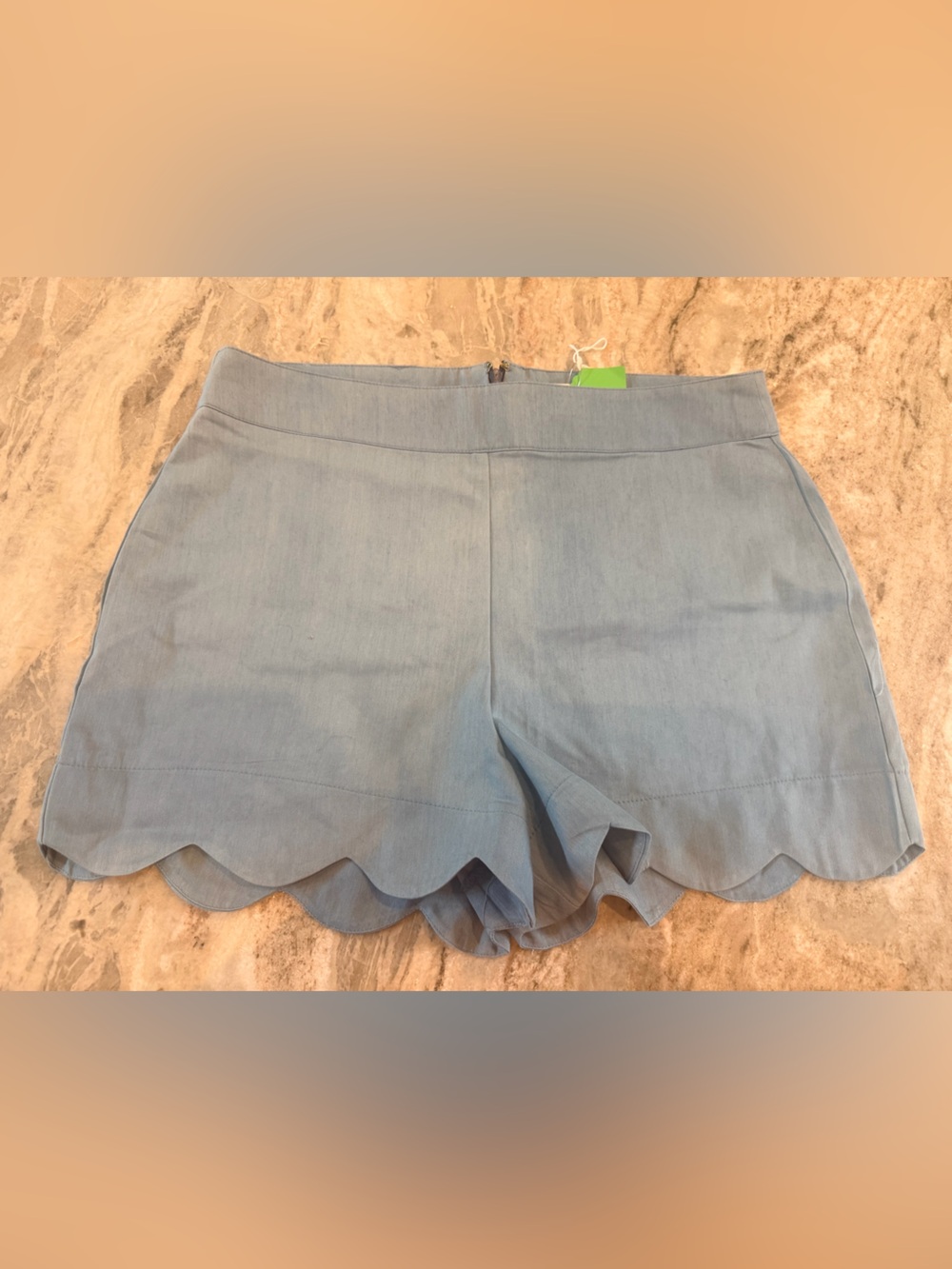Mud Pie Blue Gray Scalloped Hem Skort Size M